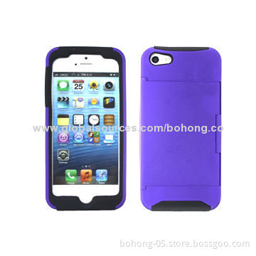 Card Holder Phone Cases for iPhone 5S, Various Colors Available